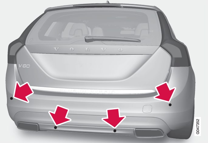 P3-1246-v60H Parkeringshjälp Sensorer bak