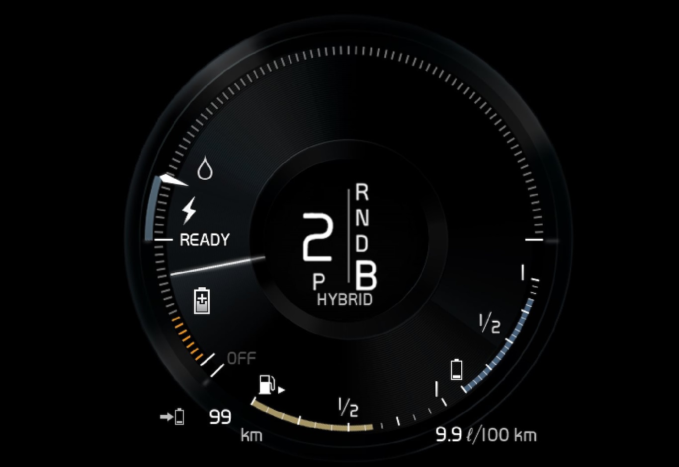 P5-1646-XC90H-Hybrid battery gauge regenerating