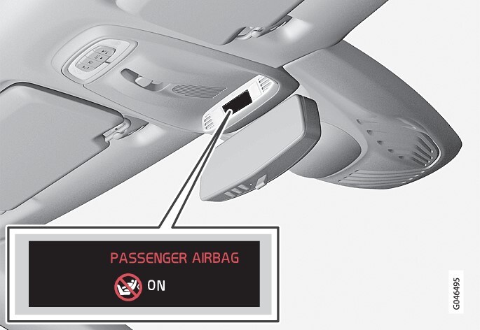 Indicación que muestra que el airbag del acompañante está conectado.