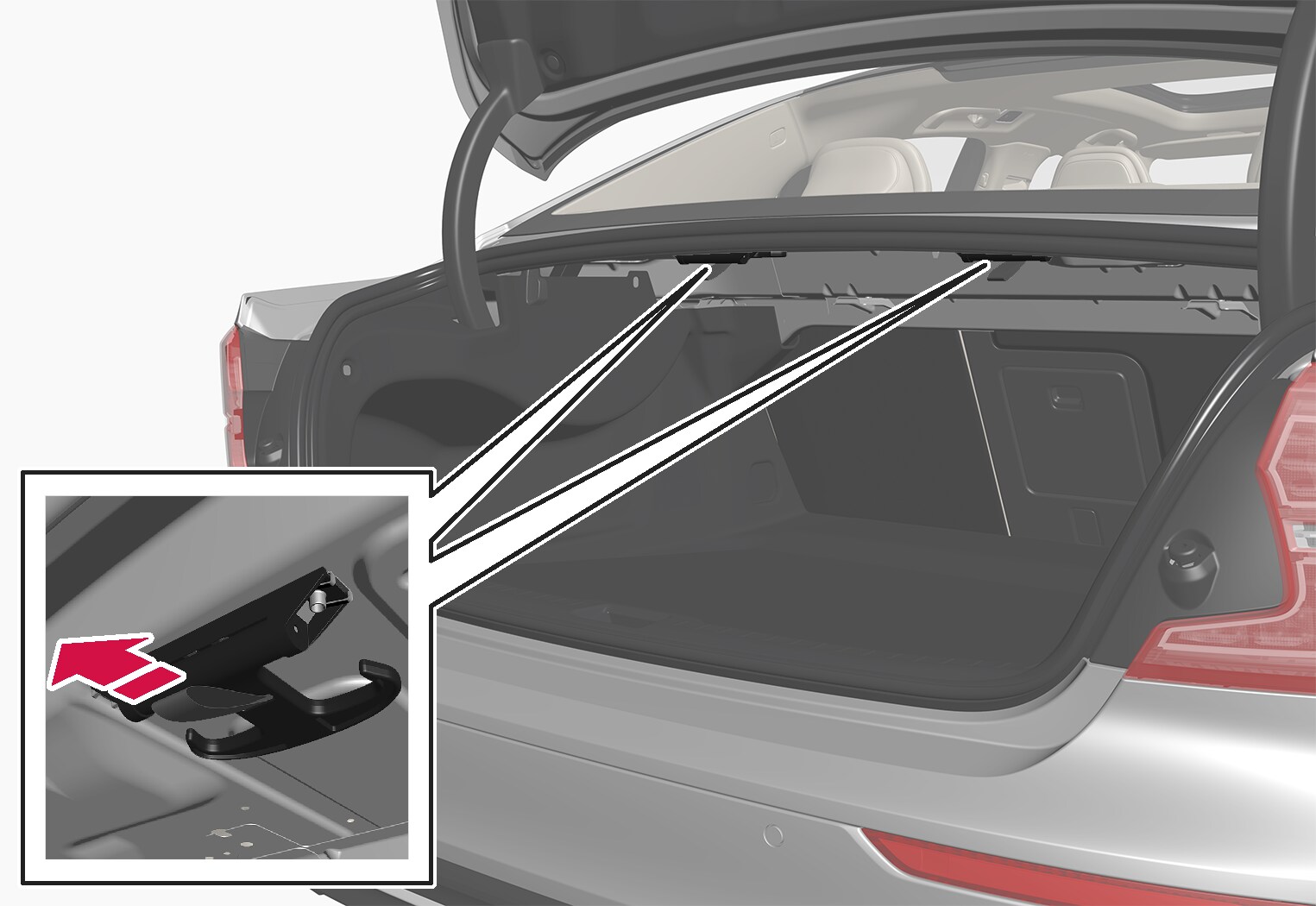 P5-1817-S60-Bagholder hooks under parcel shelf