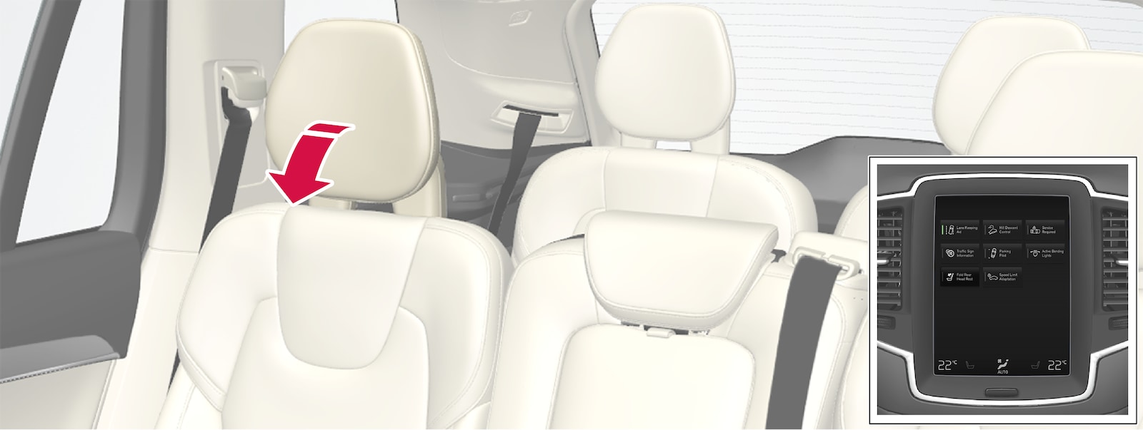 P5-1507-2nd seat row-Automatic folding down headrest back