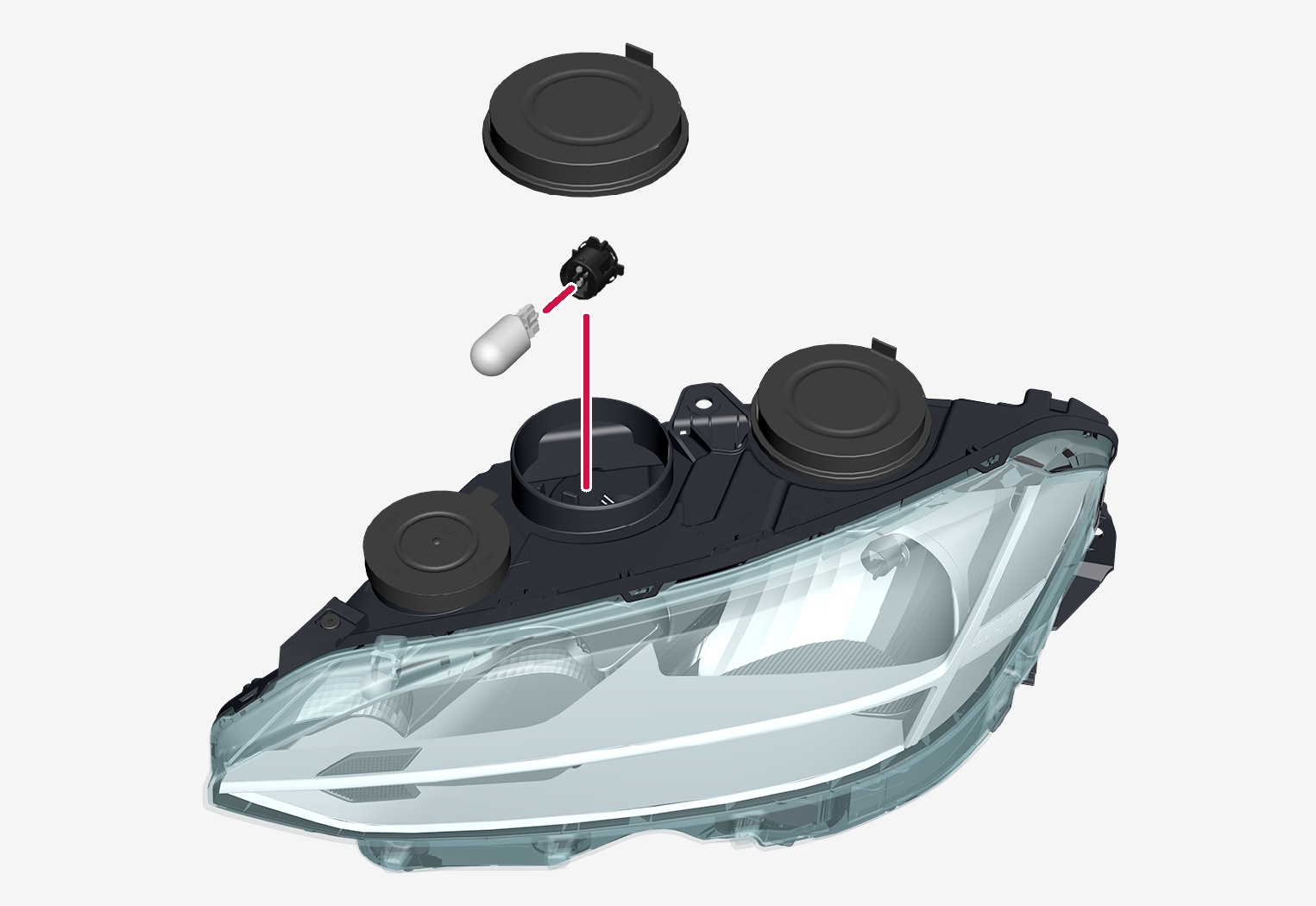 P5-1617-S90/V90 DRL/position light bulb replacement