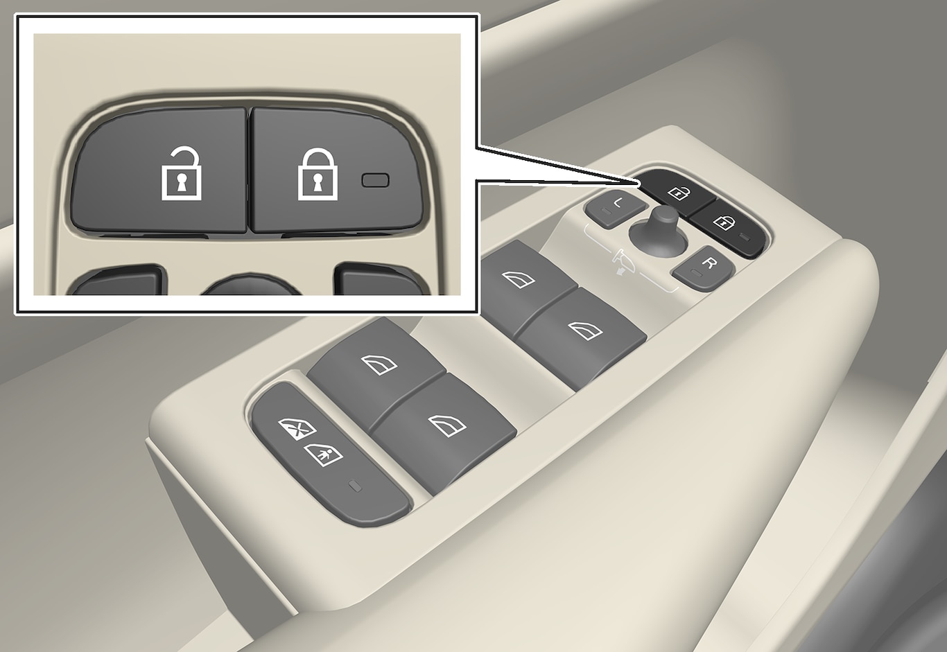 P6-1746-XC40-Central locking buttons front door