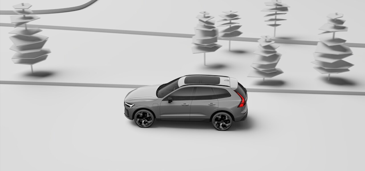 A car driving on a road