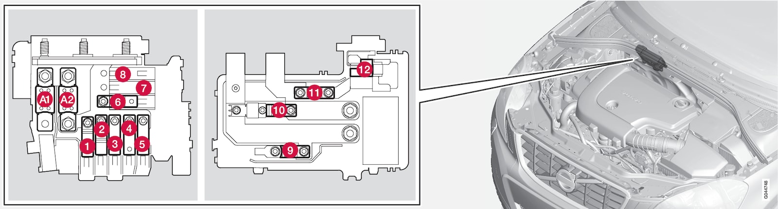 P3-1046-S60/V60 Pre Fuse Box for start/stop