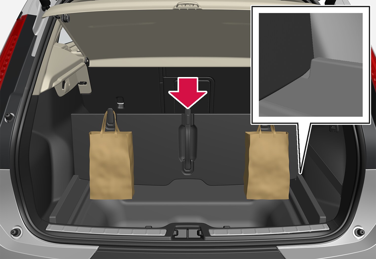 P6-1746-XC40-bag holder in foldable load floor