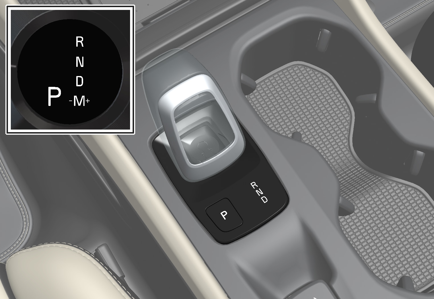 P6-1917-XC40-Crystal gear shifter + information in driver display