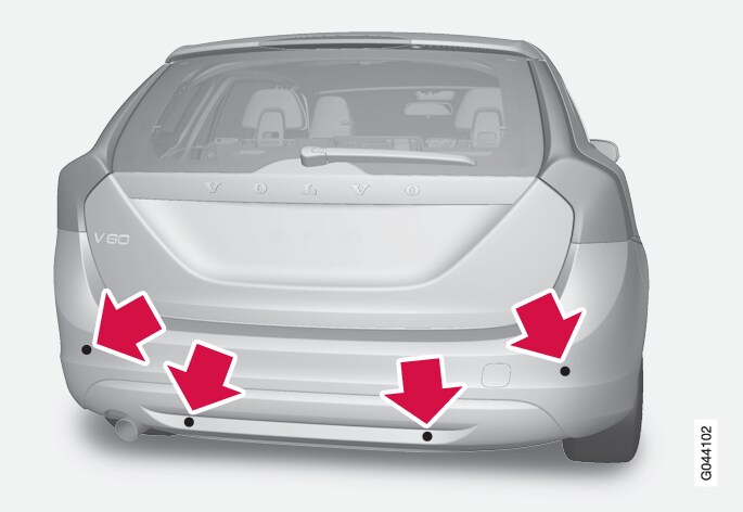 P3-1020-v60 Parkeringshjälp Sensorer bak