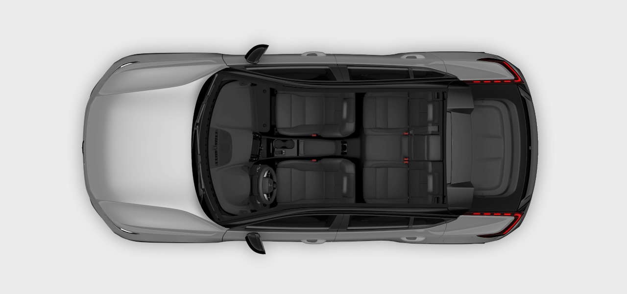 Vista dall'alto dell'interno dell'auto