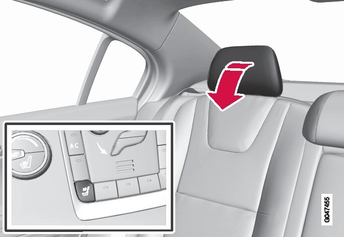 P3-1246-S60/S80 Electrically folding the outer rear head restraints