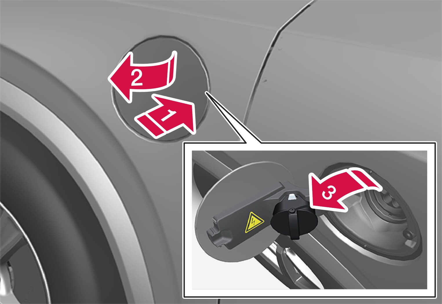 P5-XC90H-1519-Opening and closing the hatch for charging the input socket