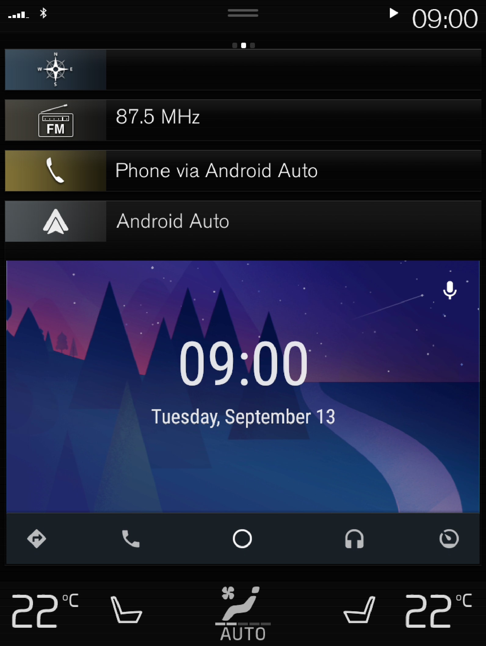 16w46 - P5 - Support site - Android Auto Clock View