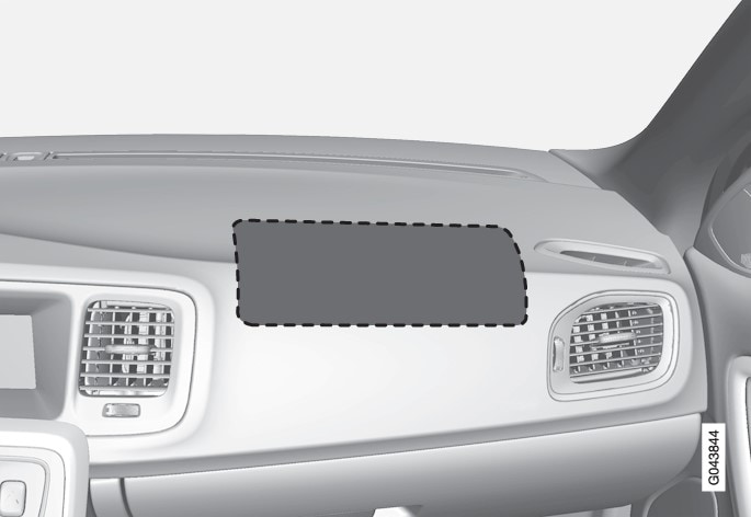 P3-1020-S60/V60 Passengerside airbag i facia, LHD