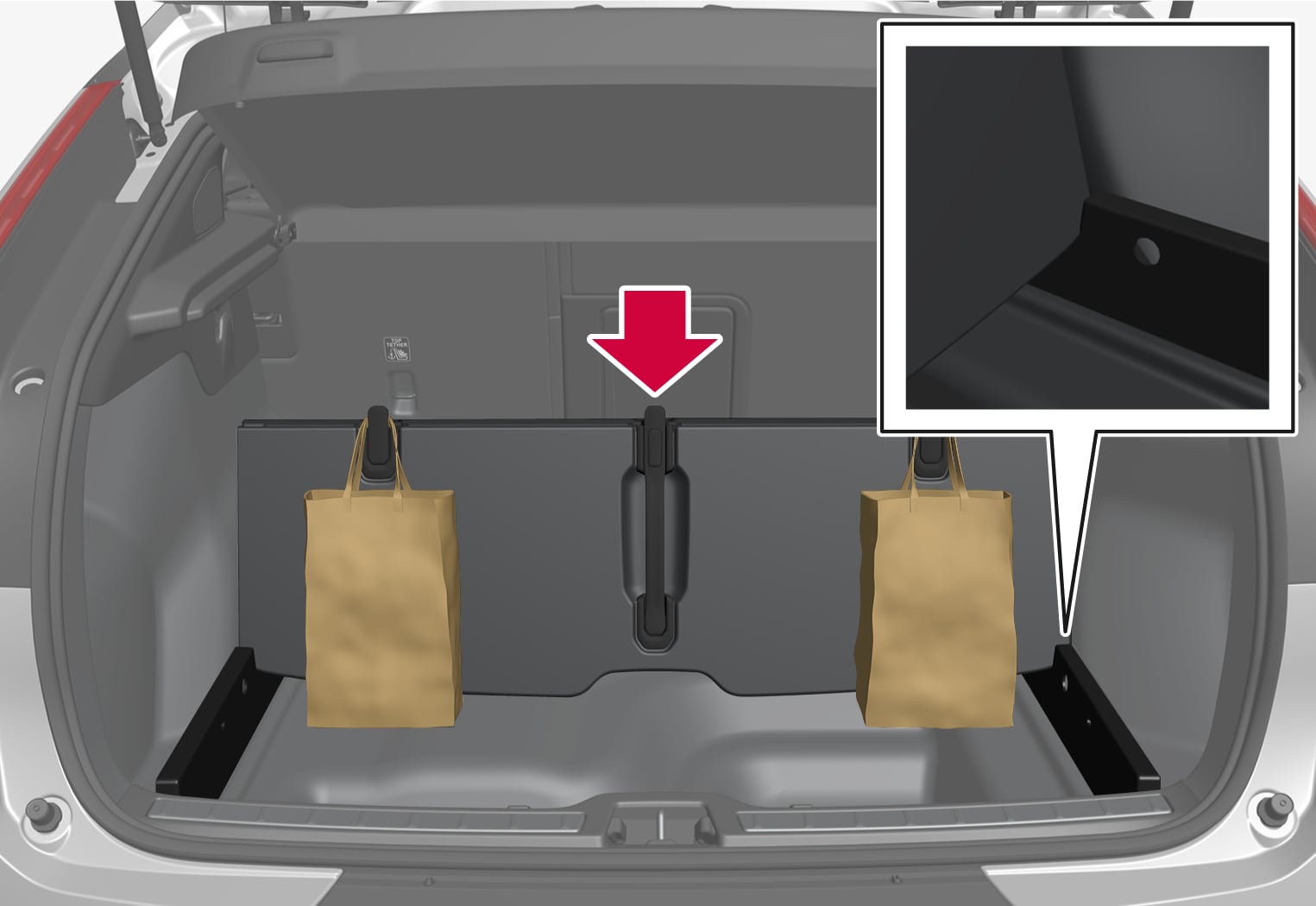 P6-2139-C40BEV-Bag holder in foldable load floor