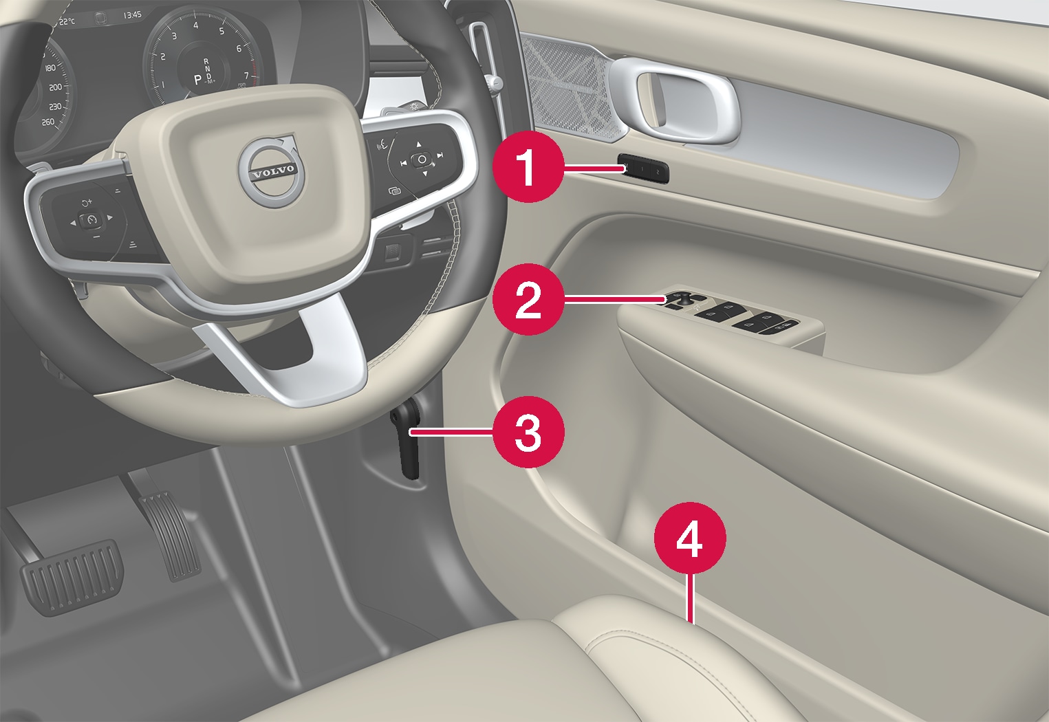 P6-XC40-1746-Controls inside left door and seat right hand drive