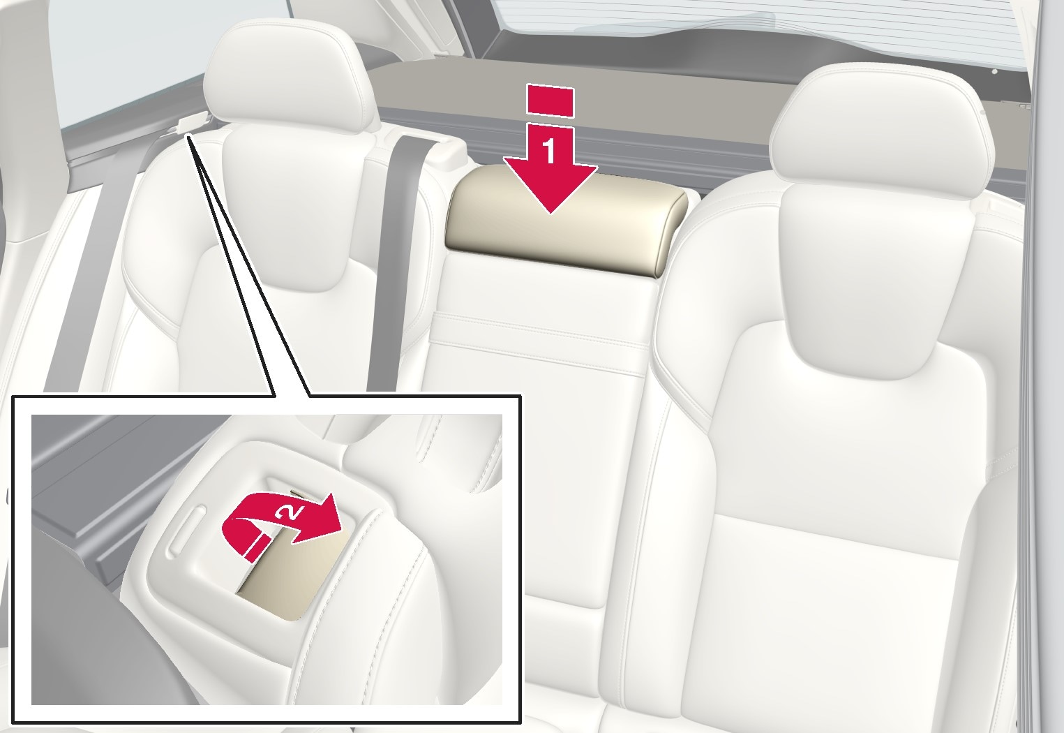 P5-1617-V90-2nd seat row- Folding rear seat manually