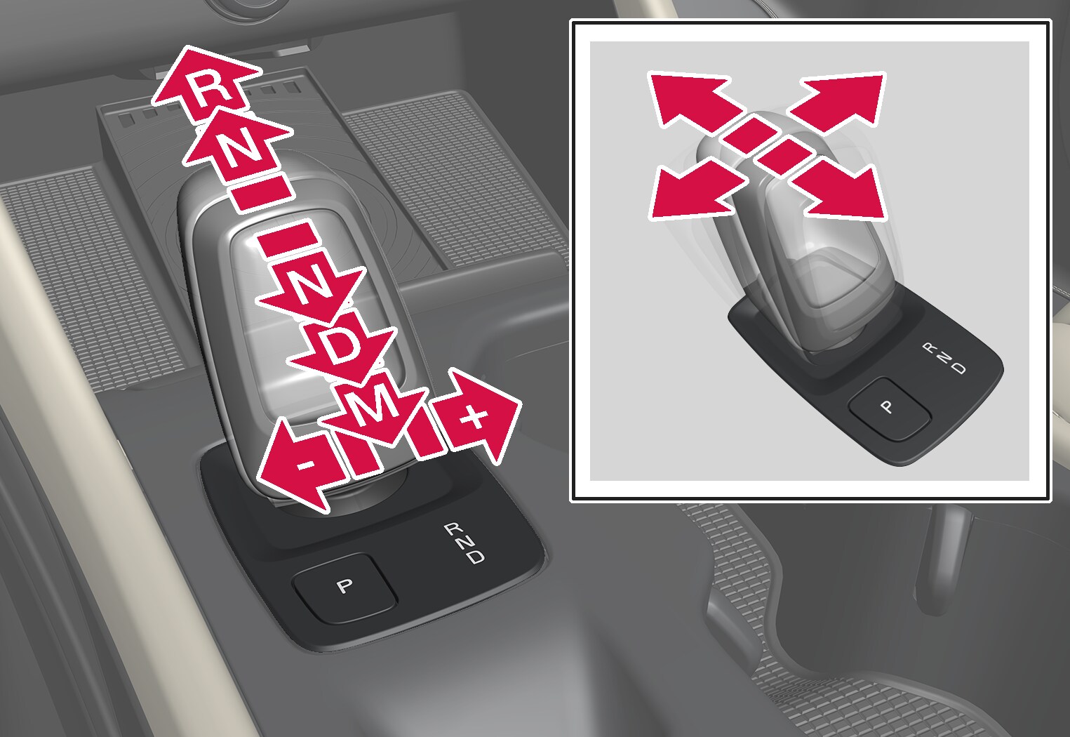 P6-1917-XC40-Crystal gear shifter + gear selector