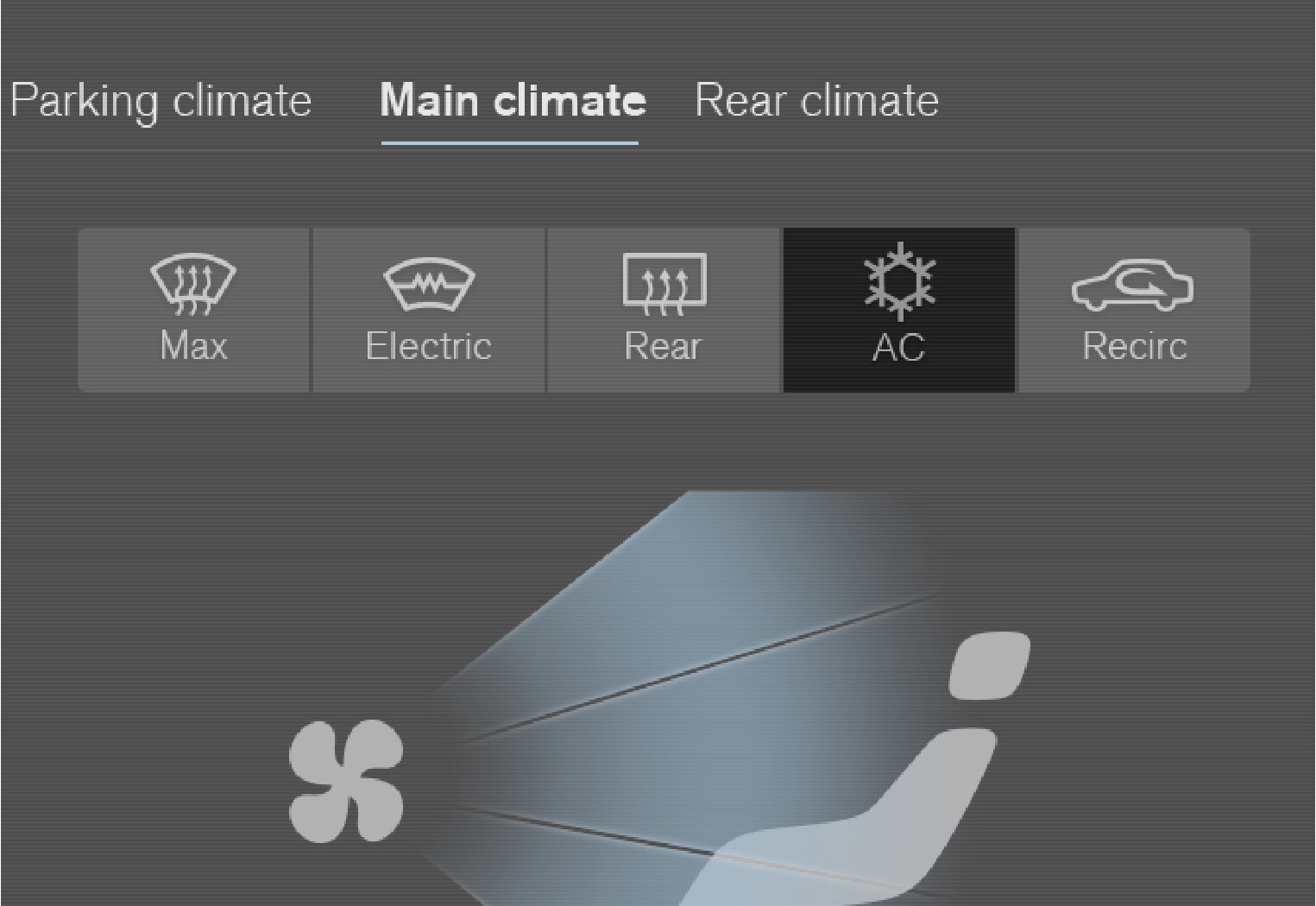 Кнопка кондиціонера на кліматичній сторінці.