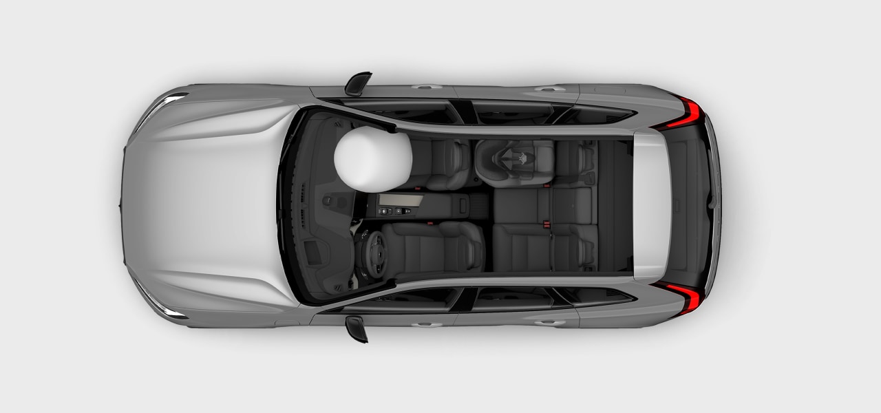 Top-down view of the car