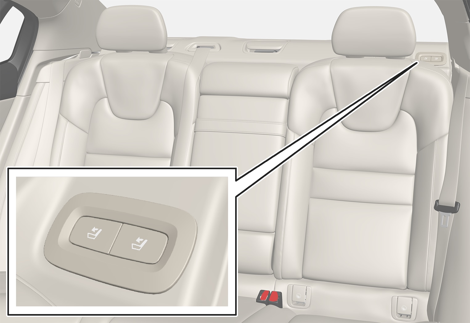 P5-1817-S60-Back seat - Buttons for folding seat