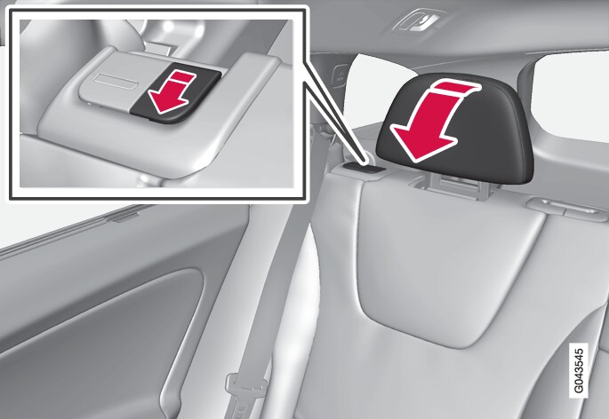 P3-V60 V60H Manually folding the rear head restraint