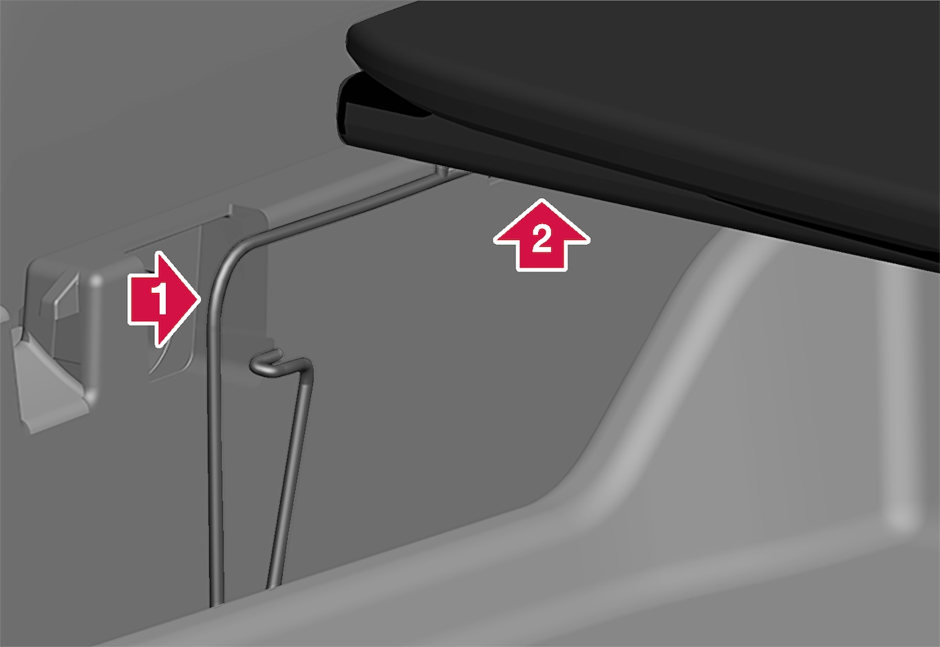 P6-1817-XC40-Foldable loadfloor removal step 1