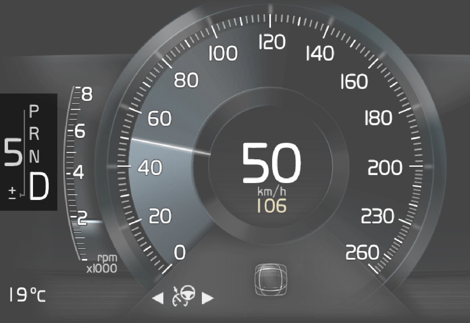 Gear shift indicator Gearbox Starting and driving XC90 2016