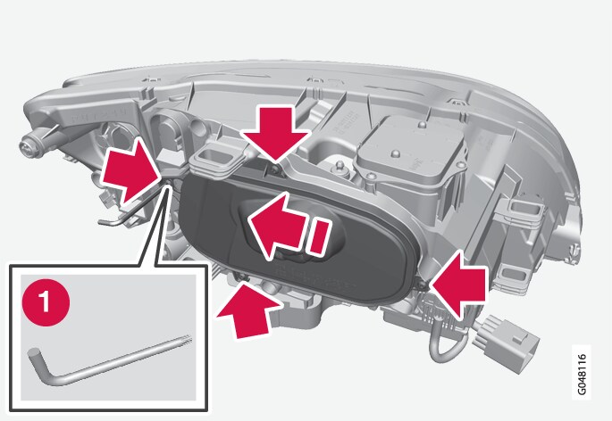 P3-1320-S60/V60/V60H Headlamp cover removal