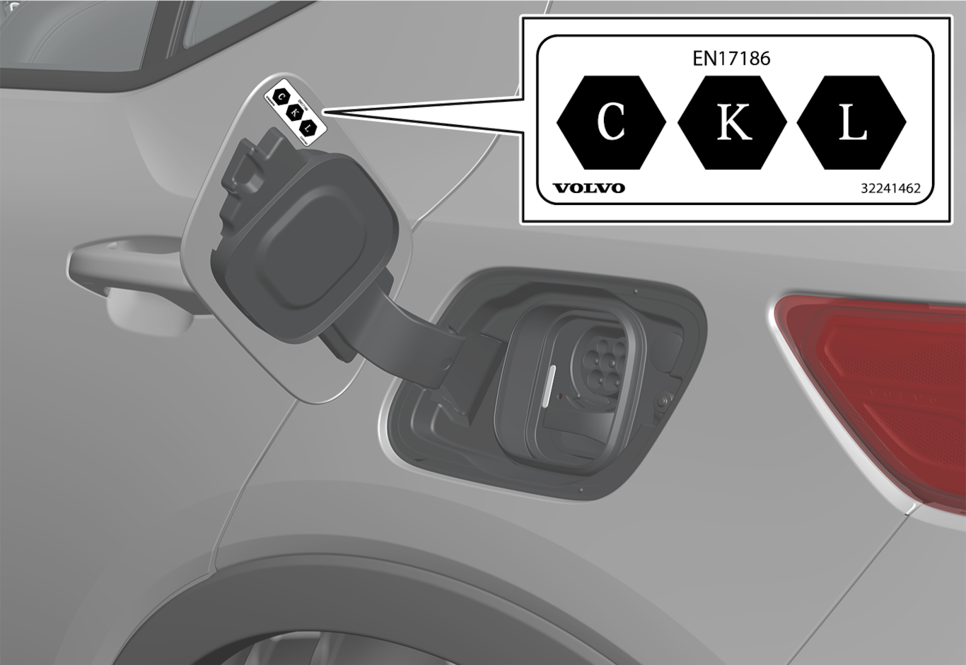 P6-2037-XC40 BEV-Decal inside charging lid