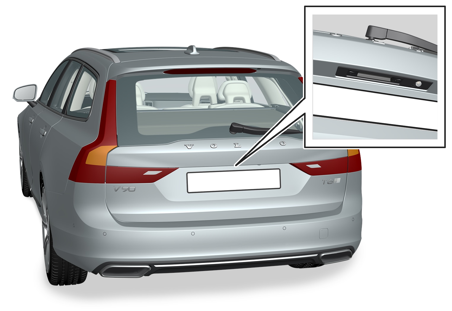 16w17 - SPA - V90 - Tailgate pointing out handle
