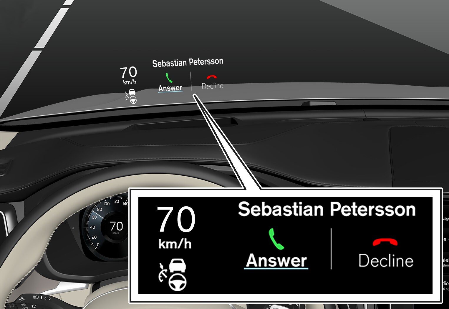 P5-1717-XC60-Head up display phone call