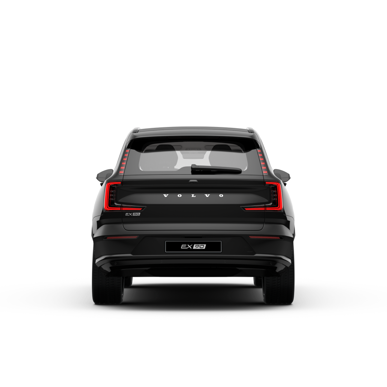 Pohled zboku na Volvo EX90 v černém odstínu Onyx Black