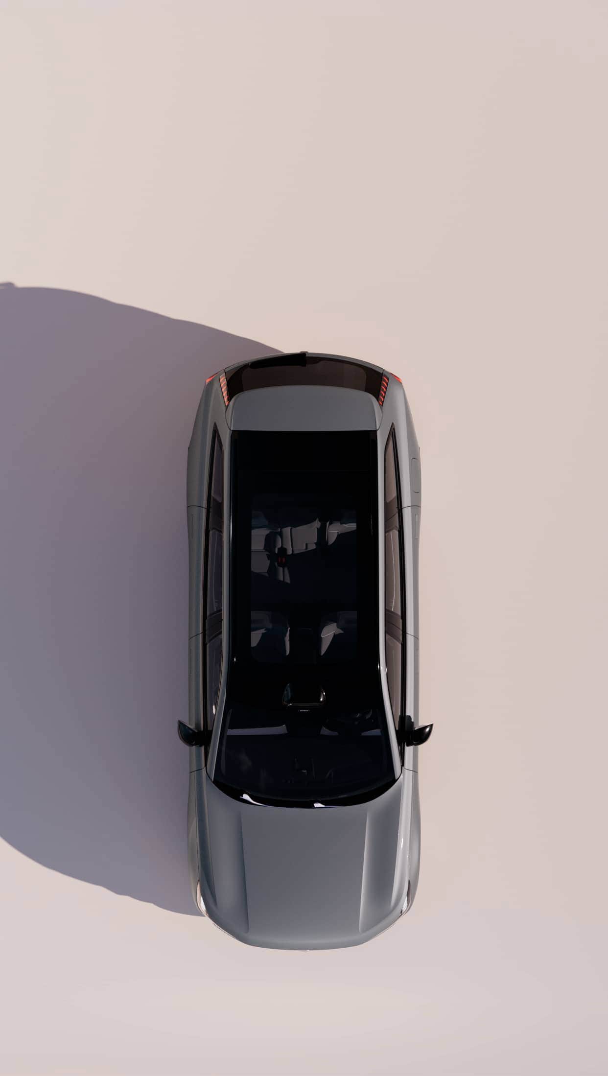 Volvo EX90 panoramic roof from above