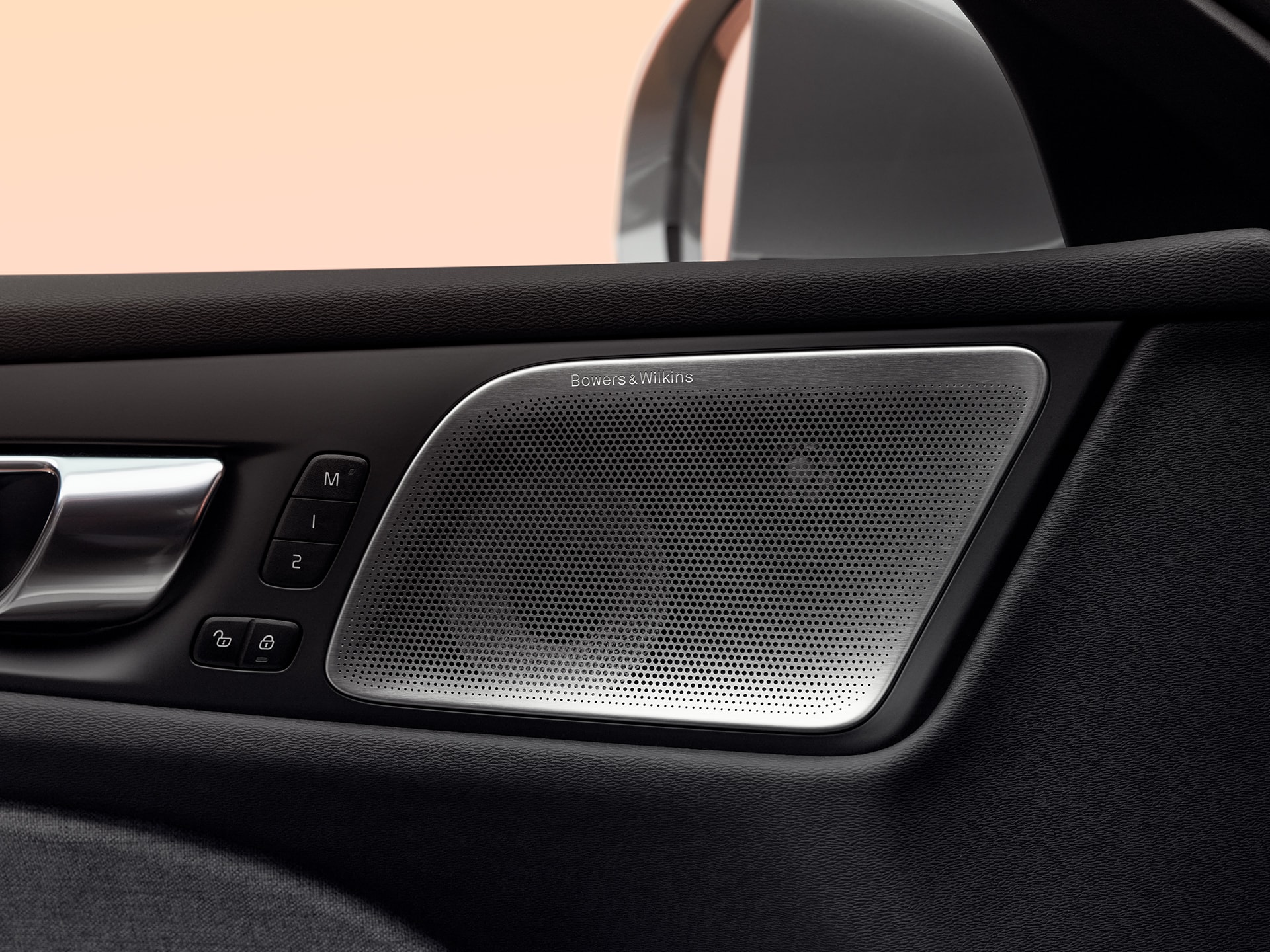 Bowers & Wilkins speakers inside a Volvo V60 Recharge.