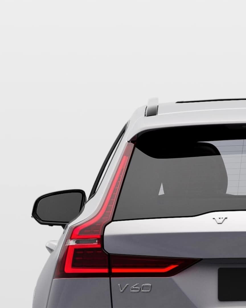 Refreshed exterior design details of the Volvo V60 Recharge.