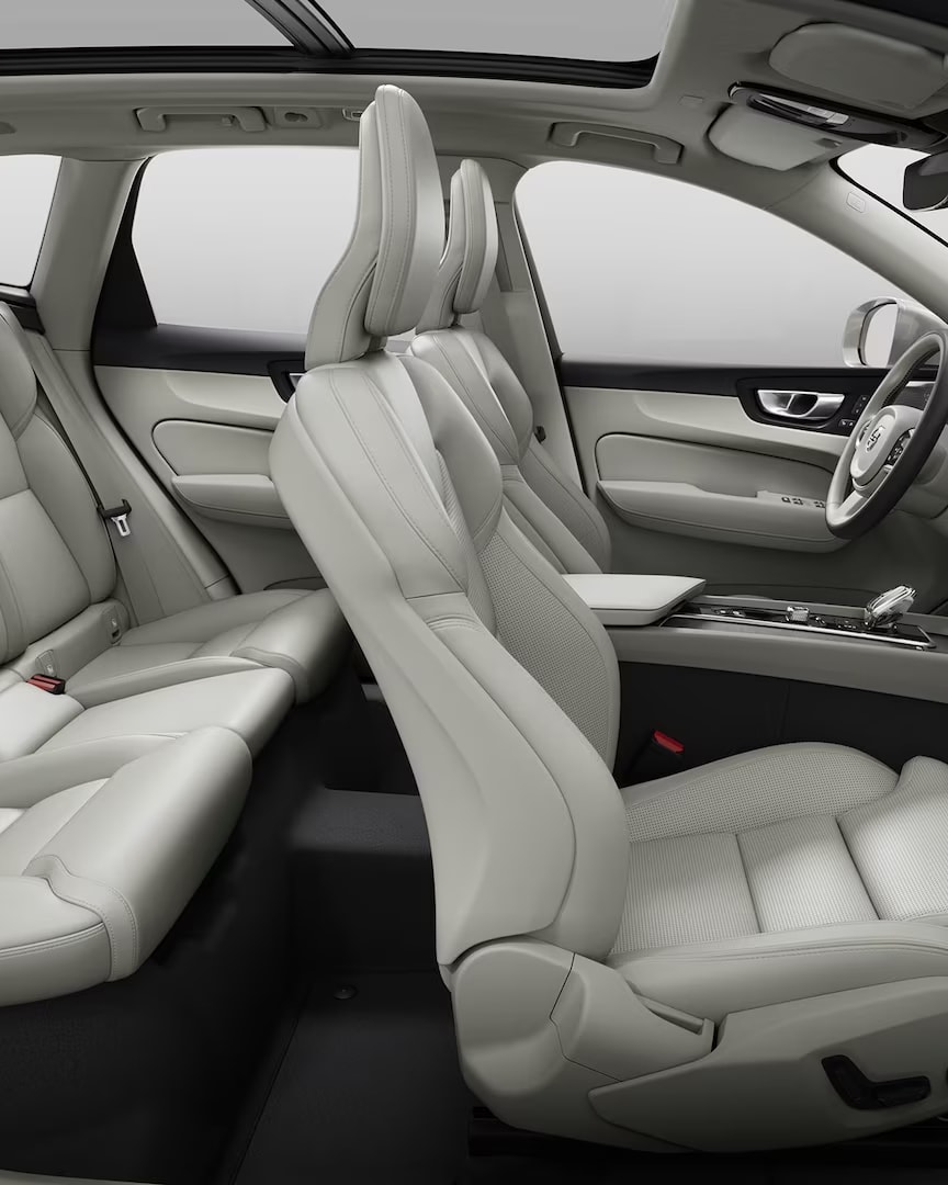 Side view of interior of Volvo XC60.