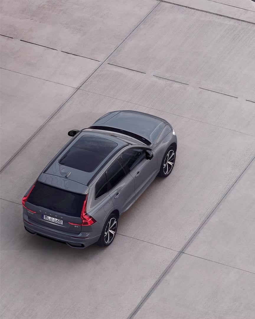 Side exterior view of the Volvo XC60 mild hybrid SUV.