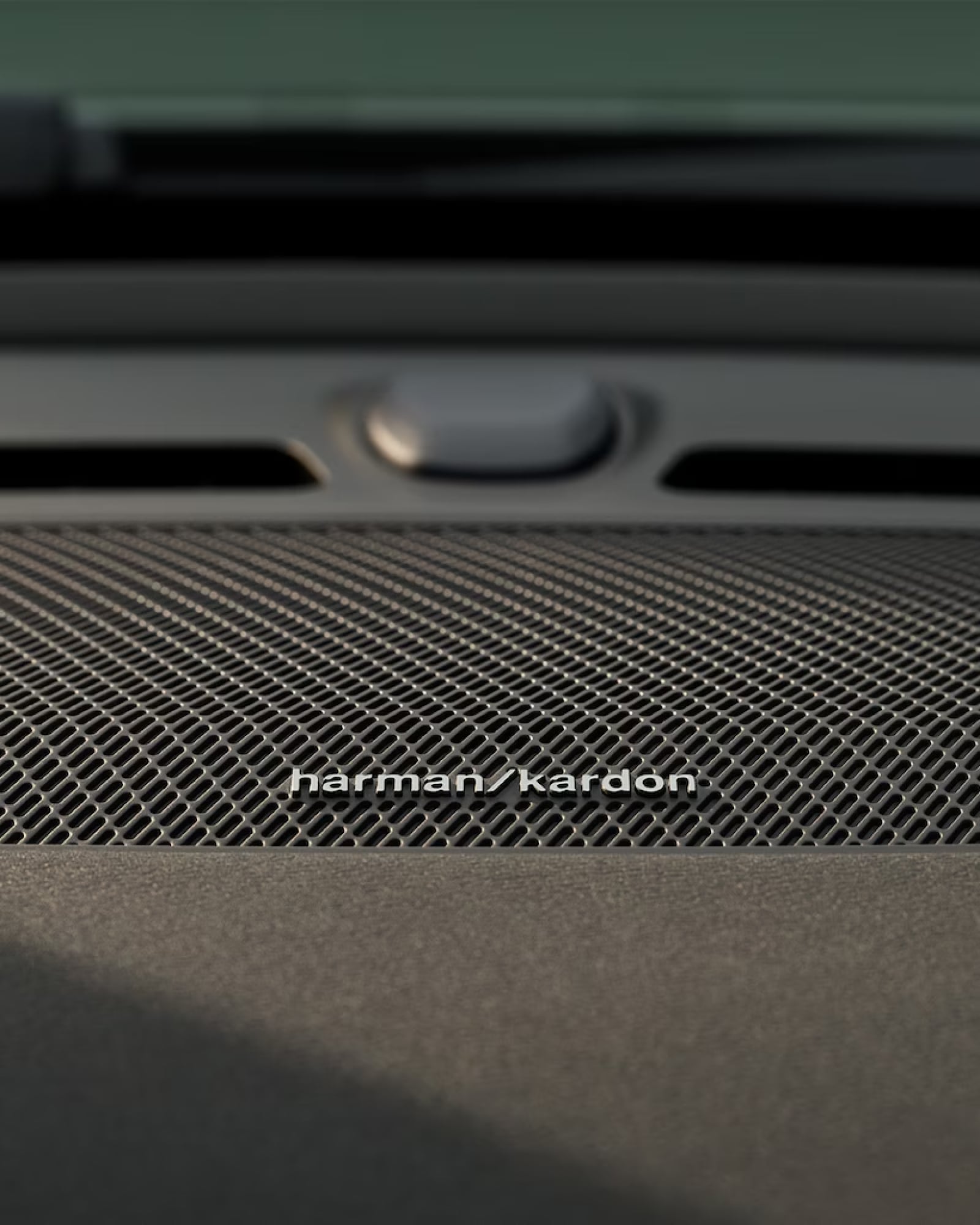 A Harman Kardon speaker, part of the premium sound system available in the Volvo EX40.