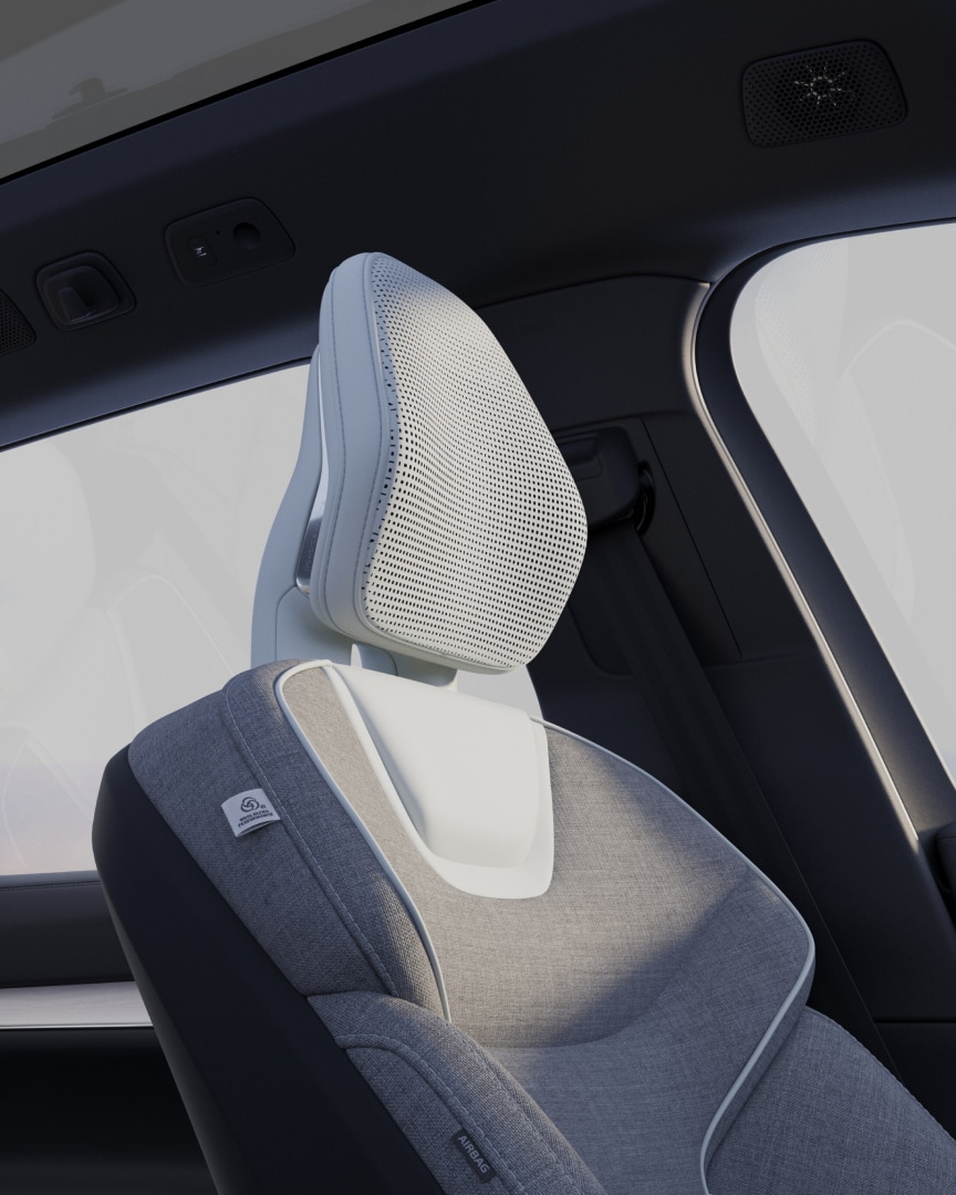 Sitze und Kopfstützen in einem Volvo EX90.