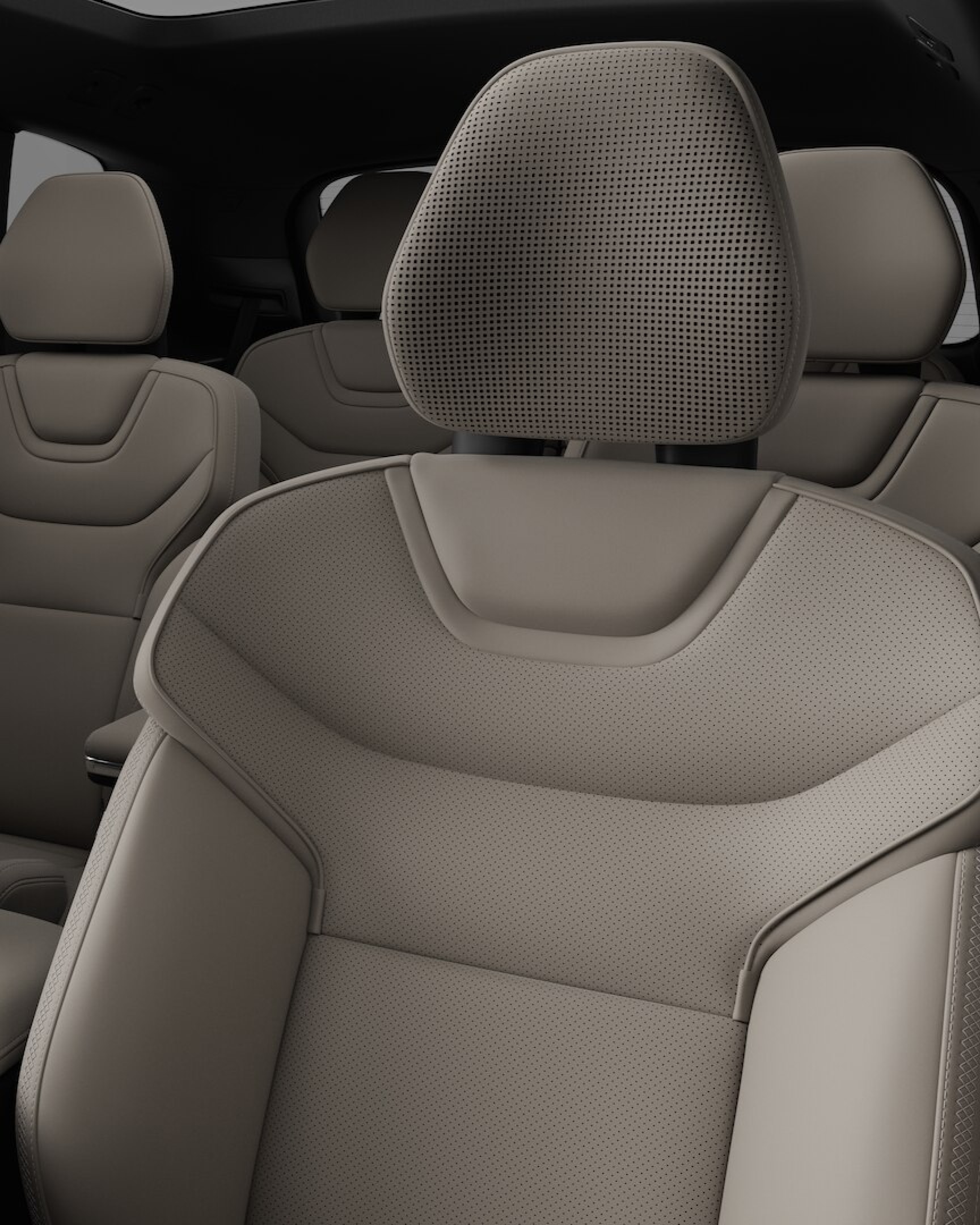 The 7-seat cabin of a Volvo EX90. 