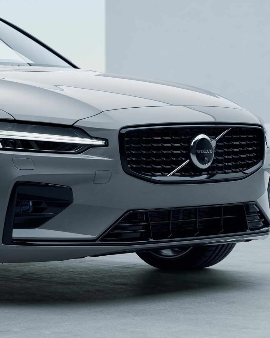 Volvo S60 mild hybrid front and side exterior with LED headlamps.
