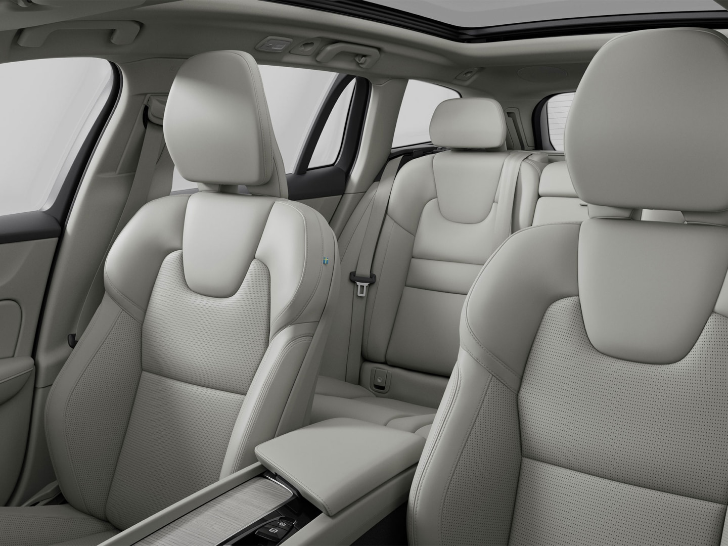 Appuie-tête du siège passager avant en cuir Nappa du Volvo V60 micro-hybride.