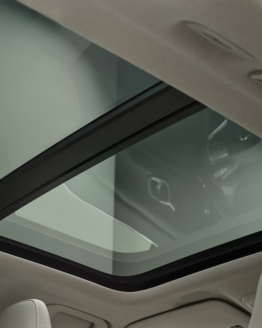 Panoramic roof on a Volvo XC40 SUV.