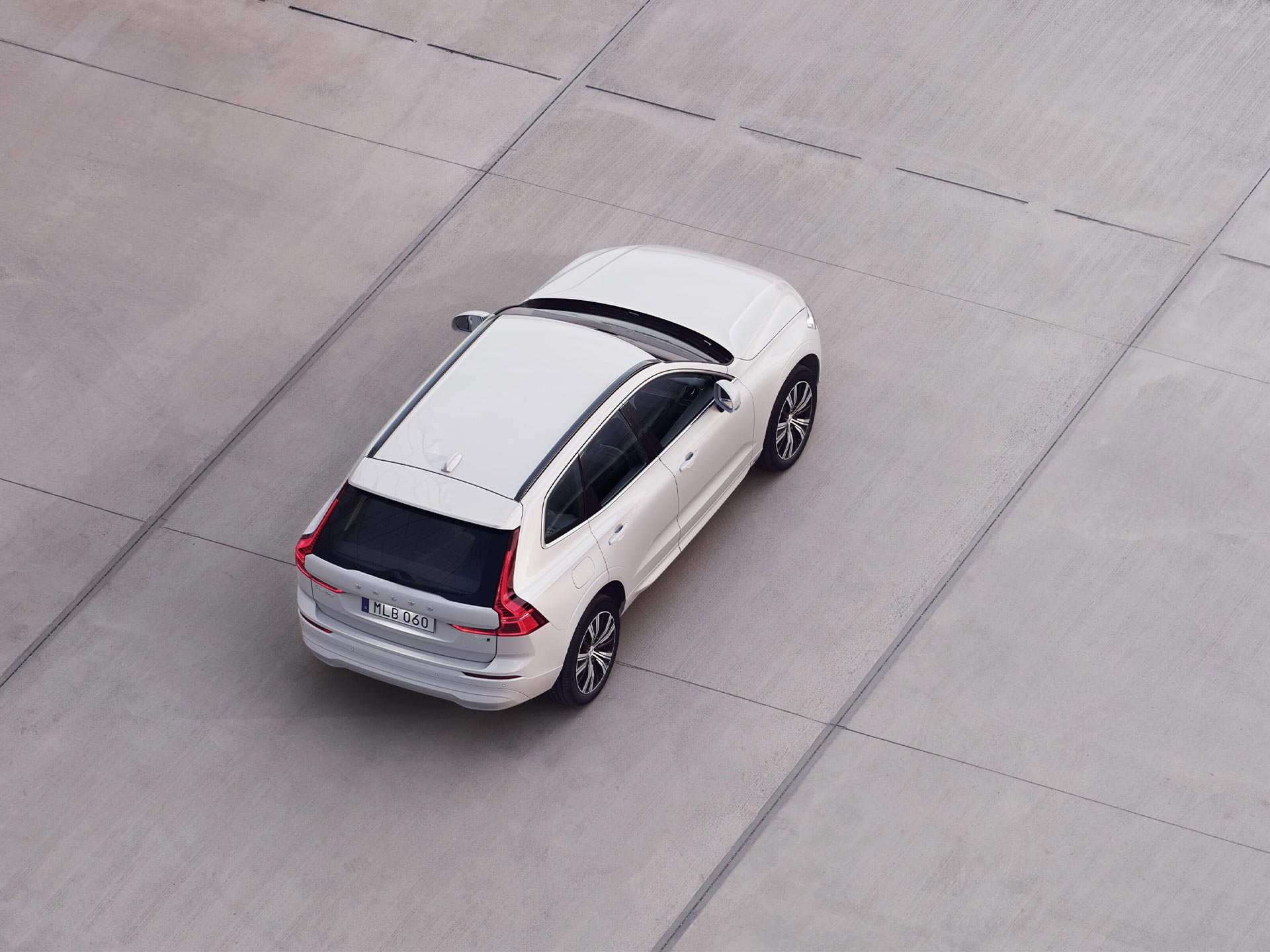 Top view of a Volvo XC60 SUV.