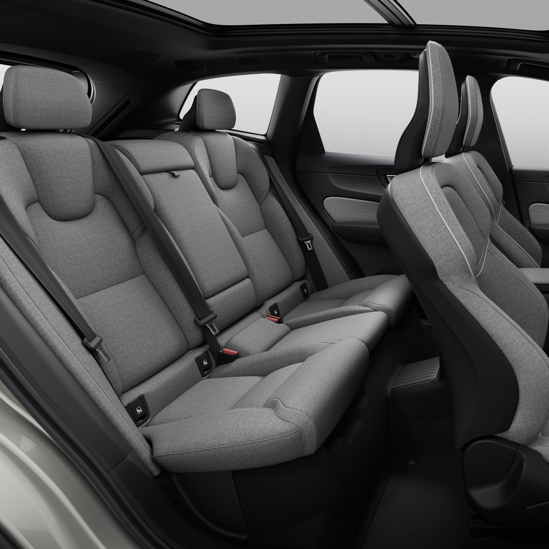 Side view of interior of Volvo XC60 Recharge.