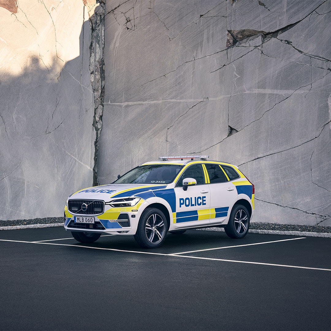 The XC60 Police car at a parking lot.