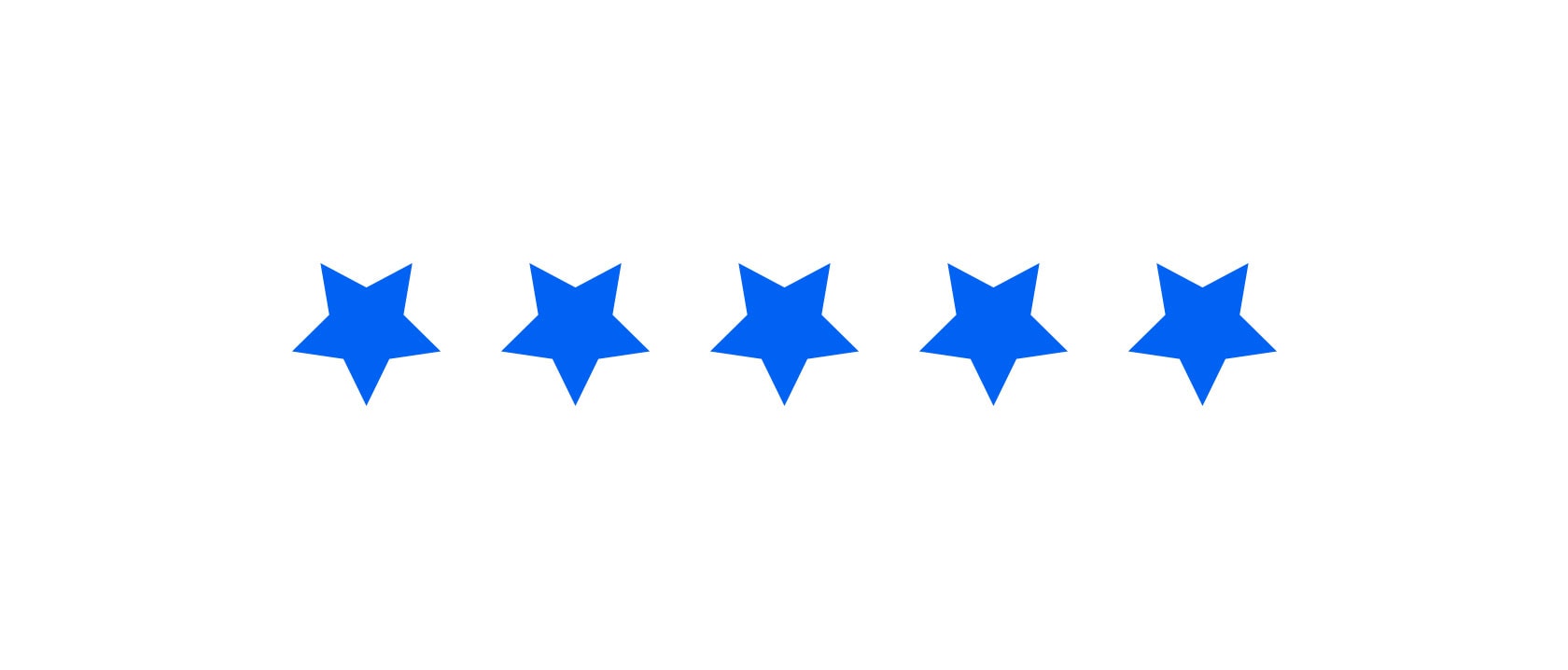 Cinco estrellas en color azul.