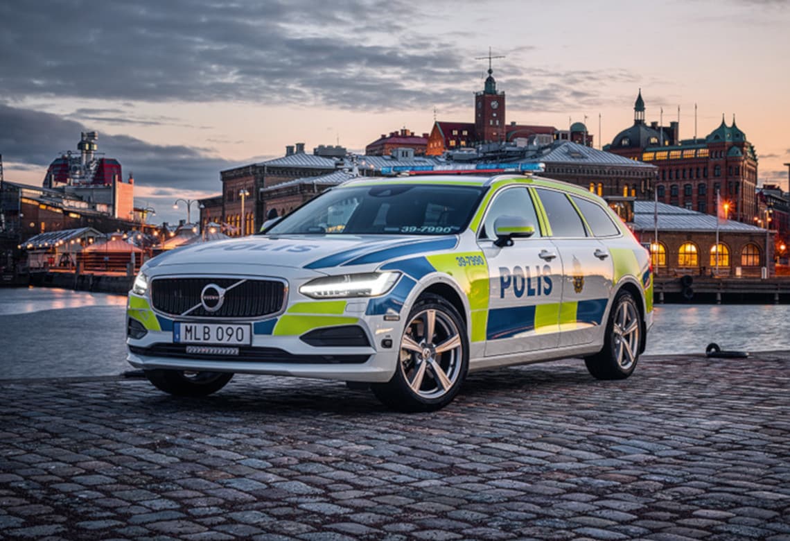 Der Volvo V90 als Polizei-Fahrzeug