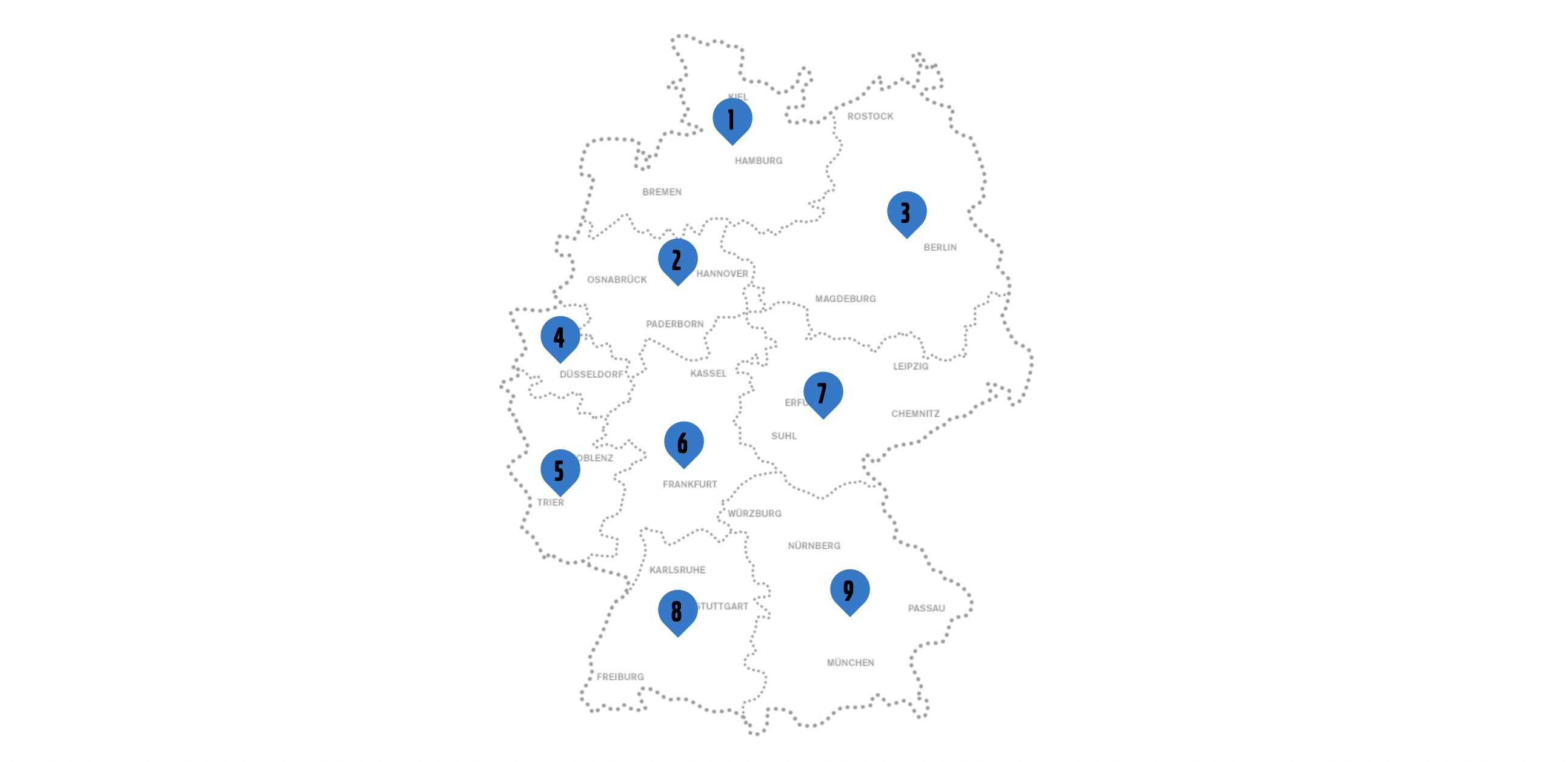 Deutschlandkarte Volvo Distriktleiter