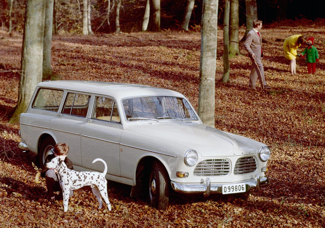 Altes Volvo Modell steht im Wald